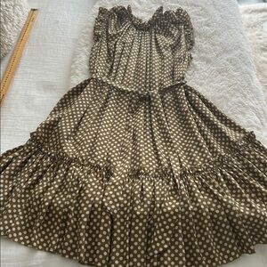 Zimmermann Mustard Polka Dot Mini Silk Dress XS revolve